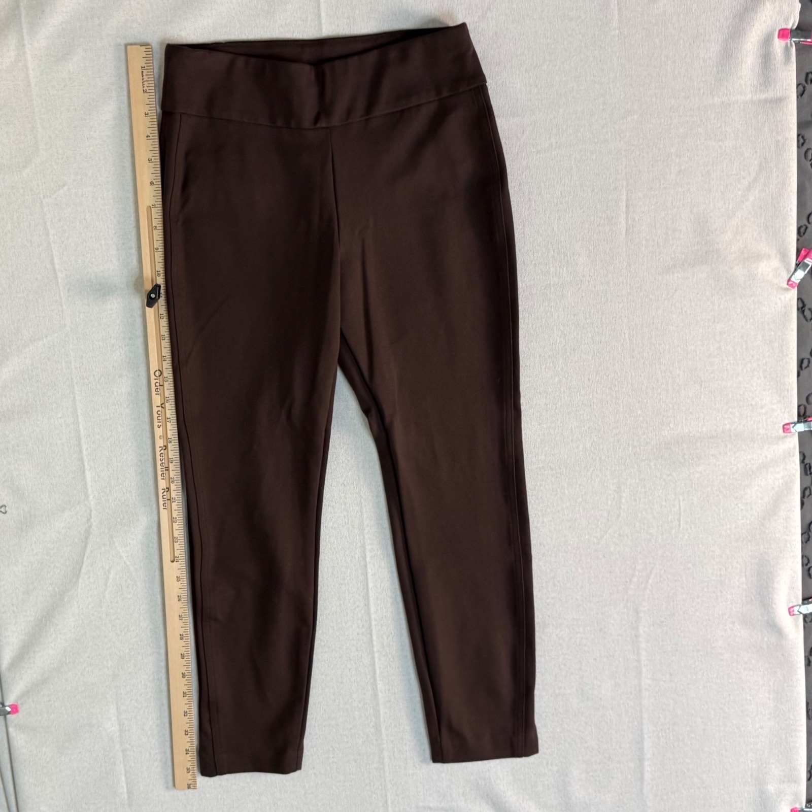 Express Womens Brown Slim Leg Pull On Ponte Knit Ankle Pants Size M 007451743
